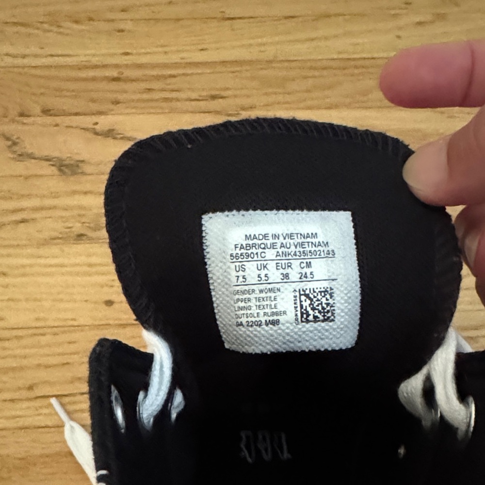 Converse Women's Black and White High-Top Sneakers - Picture 5 of 5